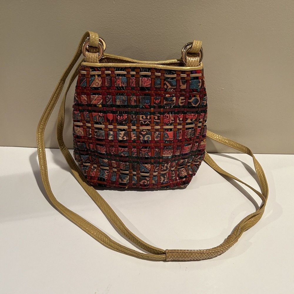Vintage Sharif Purse Colorful Shoulder Crossbody Bag Patchwork Made in USA